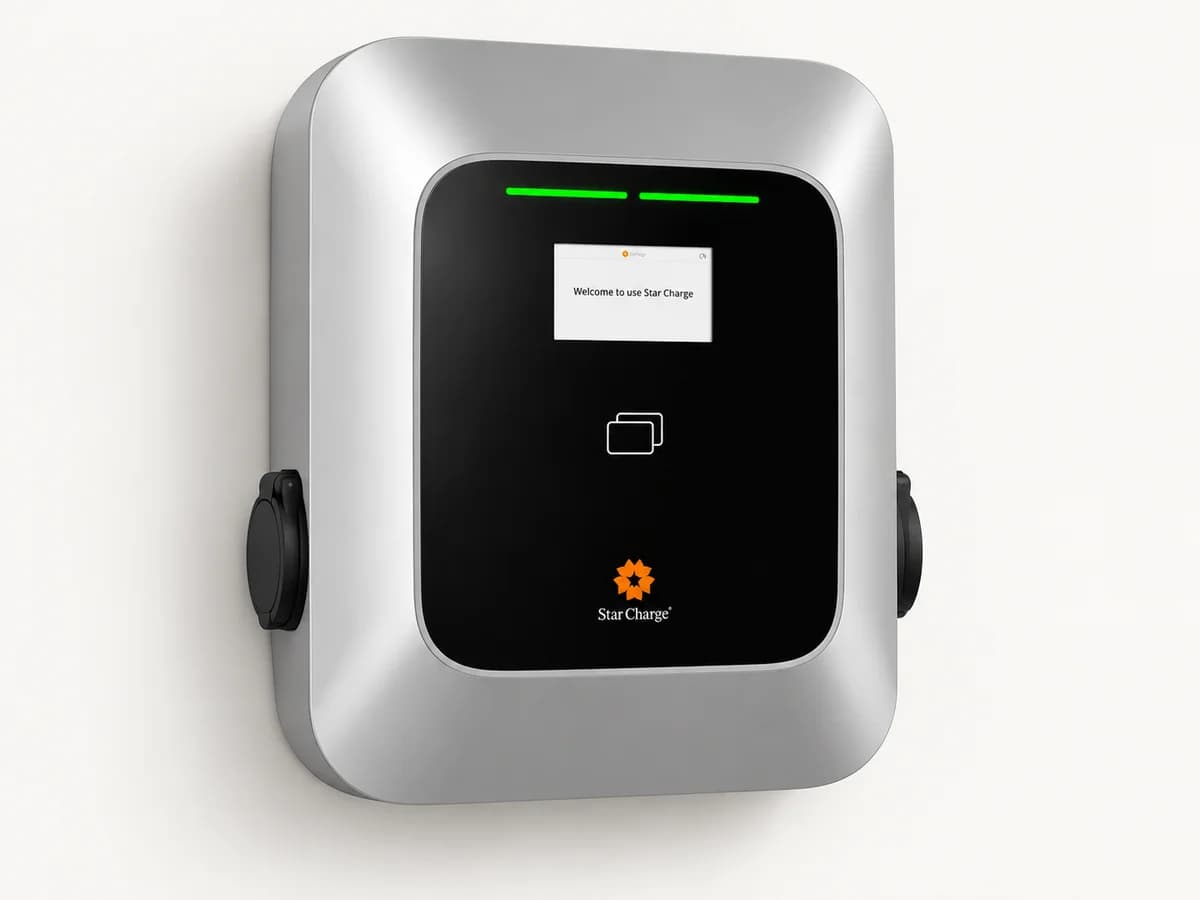 StarCharge Saturn · 2 × 22 kW · Case B sockets
